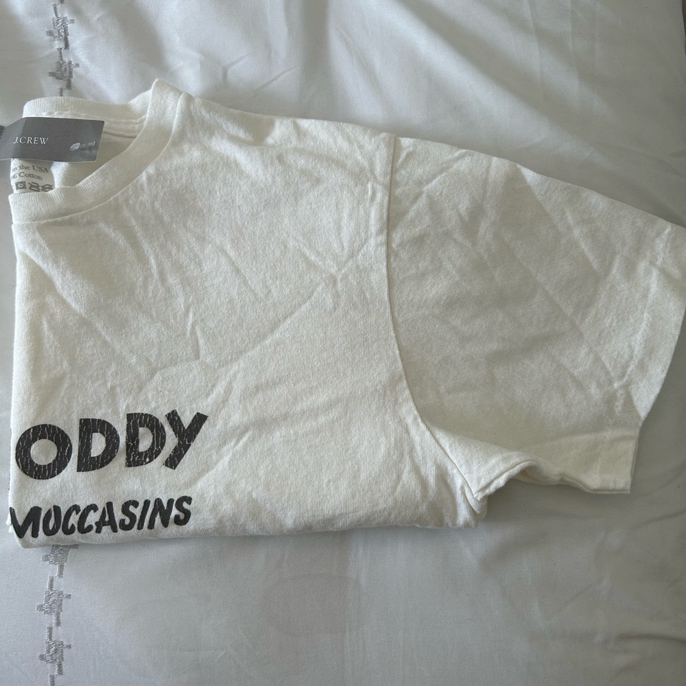 J.Crew x Quoddy Moccasins Short Sleeve Logo T-Shirt, Medium, NWT Made in USA - Picture 3 of 3